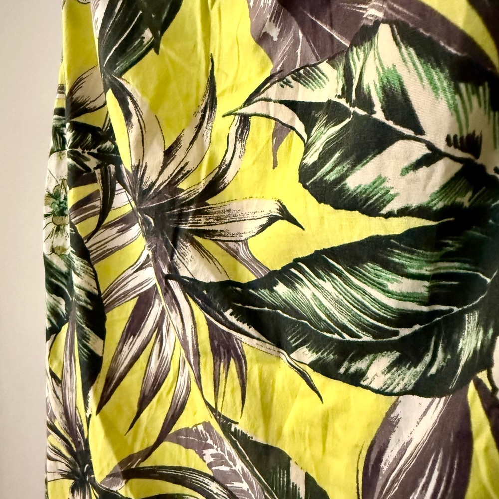Dorothy Perkins Sleeveless Yellow Tropical Print Tank Top Bright Vacation Resort - Picture 2 of 8